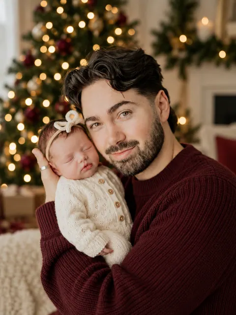 Evergreen Father and Baby Embrace-8