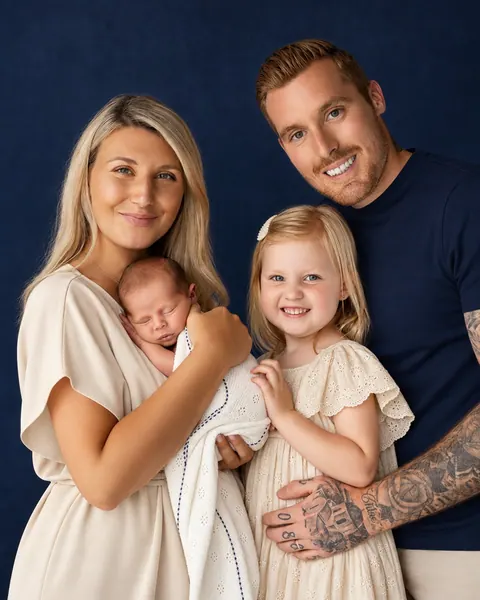 Navy and champagne family portrait-4