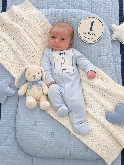 Classic Blue One-Month Baby Portrait-8