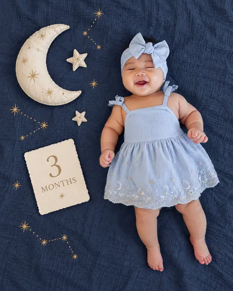 Three-month moon and stars milestone-6