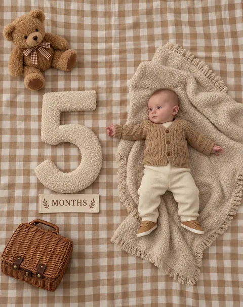 Teddy bear picnic five-month milestone-4
