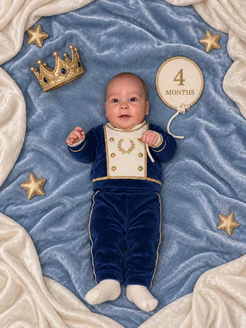 Royal blue four-month baby portrait-6
