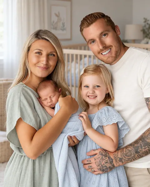 Soft blue nursery family portrait-7